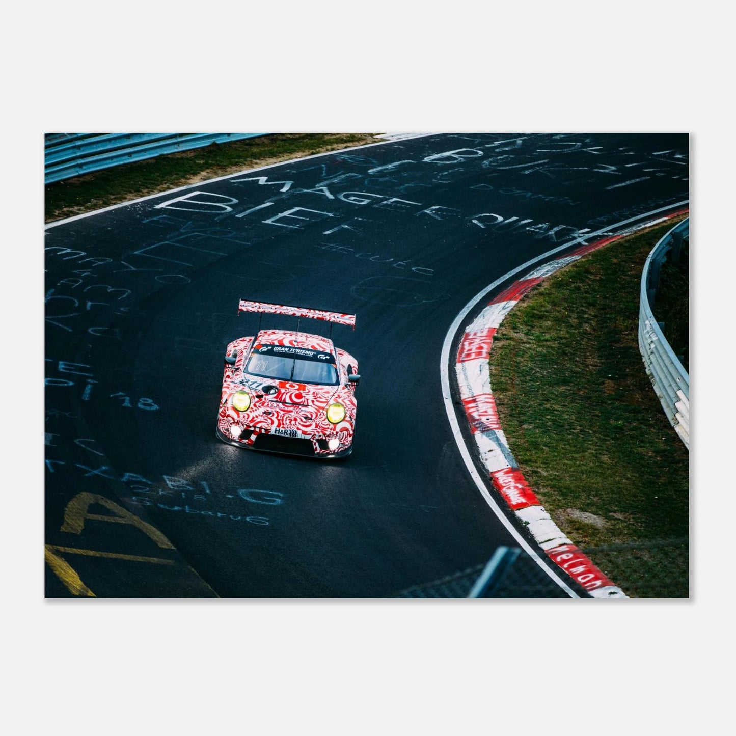 Porsche 911 on the nurburgring poster 